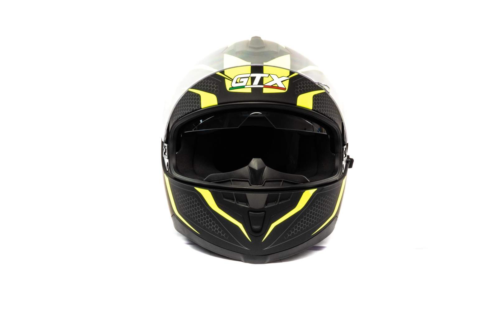 Шлем мото интеграл GTX 5672 №5 (L) BLACK/FLUO YELLOW/GREY